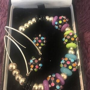 Vintage Sterling Silver Bracelet & Earring Set